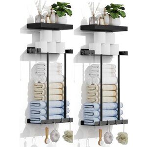 2 pack Bathroom Towel Storage Rack, Towel Racks for Bathroom Wall Mounted 22.7